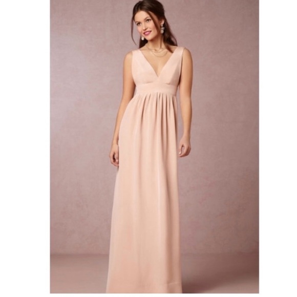 Jill by Jill Stuart BHLDN Blush Pink Dress Bridesmaid Daphne Gown Wedding Size 2 - Picture 1 of 16